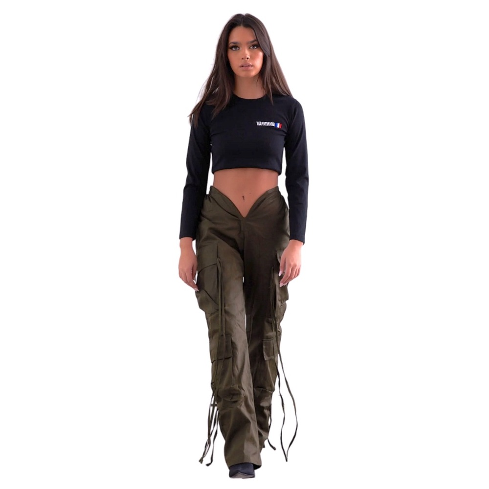 Varenne “V” Cut Olive Khaki Pants